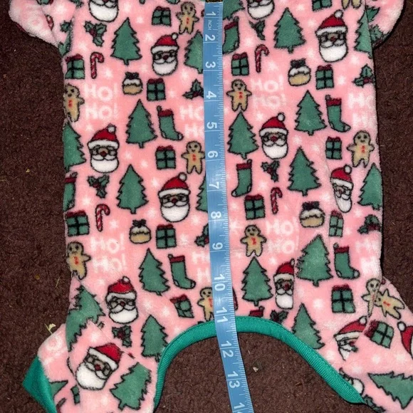 Cozy Pink Santa and Tree Doggy Pajamas - Picture 4 of 4